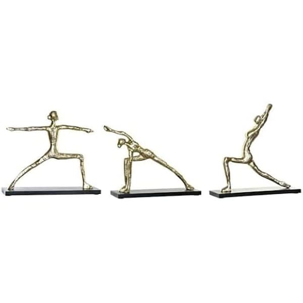 Dekorativa figurer - HEMINREDNING - Dkd Heminredning - MDF trä - Set med 3 - Yoga - Flerfärgad