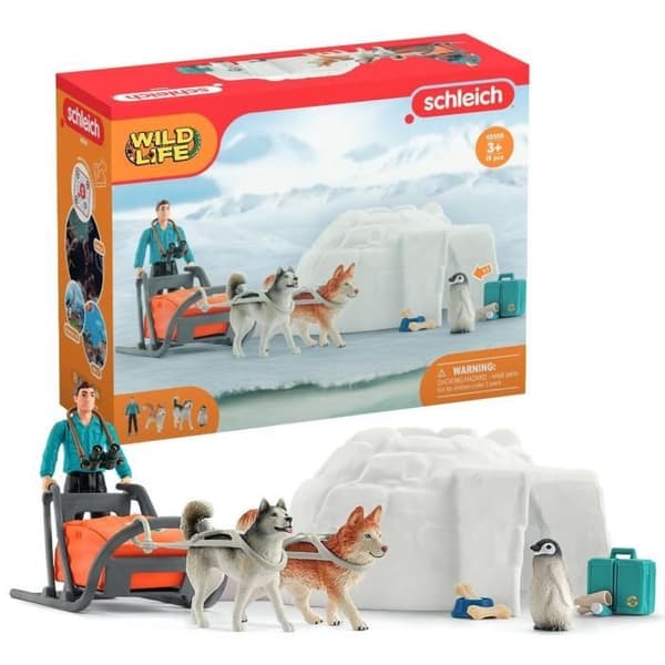 Schleich 42558 Vildtliv Antarktis Ekspeditionssæt, Vilde Dyr Figurer, Til Børn Fra 3 Alder