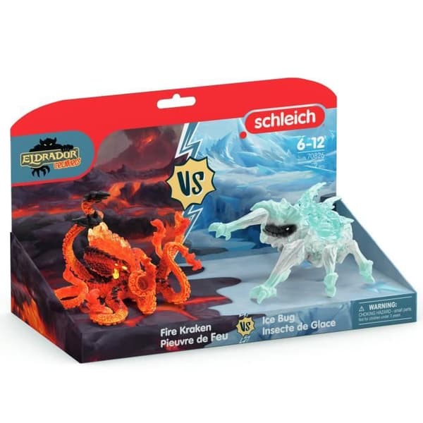 Schleich 70826 Eldrador Creatures Lavablæksprutte vs. Iskryb Duo Figurer til Børn fra 6 år