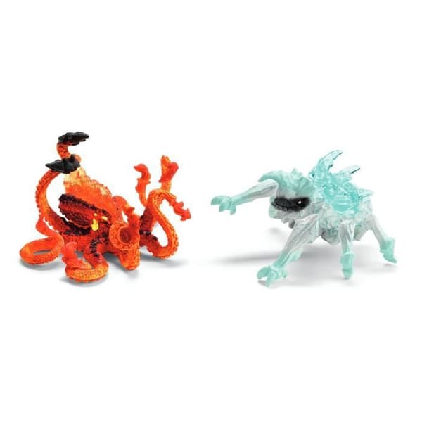 Schleich 70826 Eldrador Creatures Lavablæksprutte vs. Iskryb Duo Figurer til Børn fra 6 år