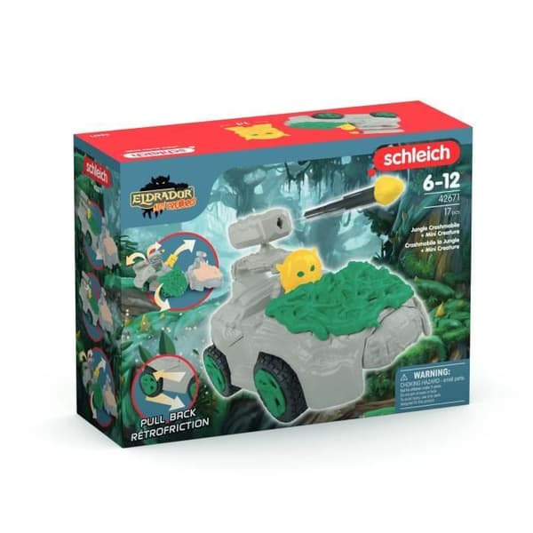 SCHLEICH - Djungelkraschbil med minivarelse - 42671 - Eldrador Mini Creatures-serien