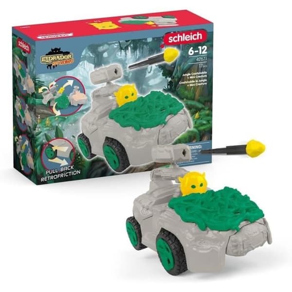 SCHLEICH - Djungelkraschbil med minivarelse - 42671 - Eldrador Mini Creatures-serien