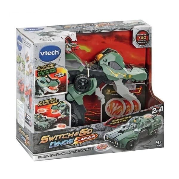 VTECH - Switch & Go -dinolaukaisin - Tyram, Super T-Rex -liekinheitin