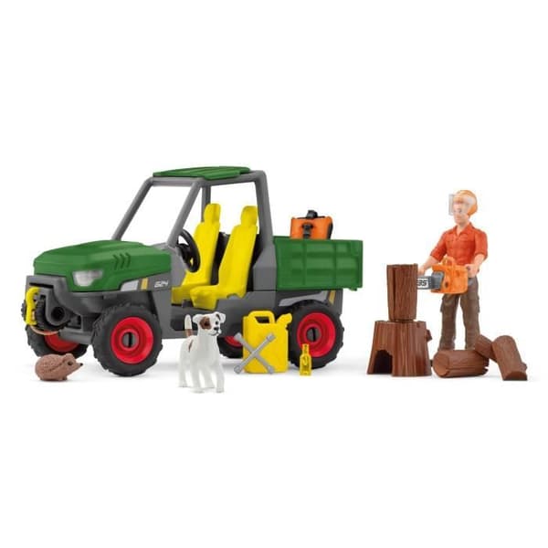 Schleich 42659 Farm World Skogsvaktare med Fordonsset för Barn från 5 År
