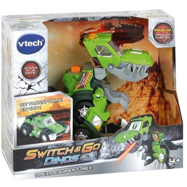 VTECH - Switch & Go Dinos - Drex, Super T-Rex (Jeep) - Interaktiv T-Rex som förvandlas till en terrängjeep