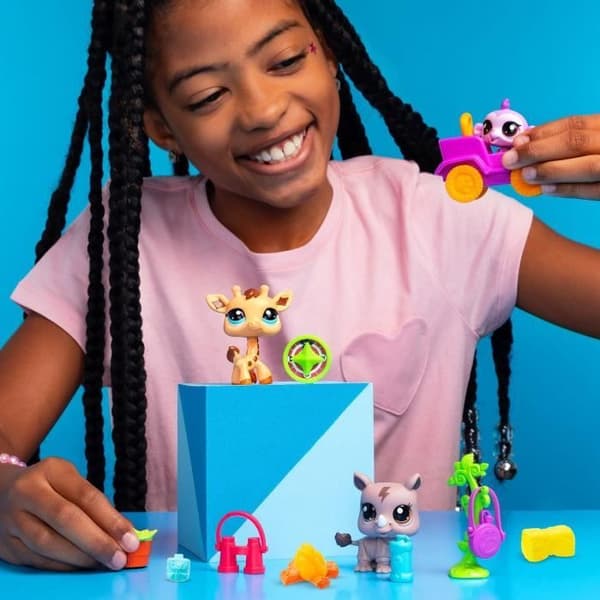 BANDAI - Littlest Pet Shop - Safaripaket - 3 djur och tillbehör - BF00524