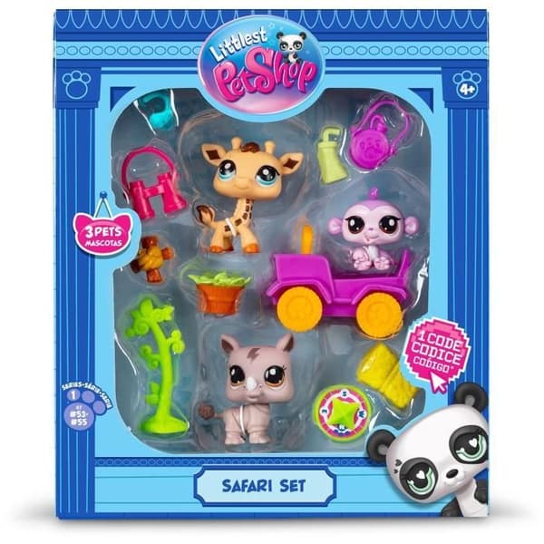 BANDAI - Littlest Pet Shop - Safaripaket - 3 djur och tillbehör - BF00524