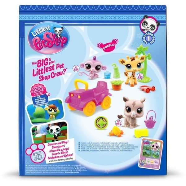BANDAI - Littlest Pet Shop - Safaripaket - 3 djur och tillbehör - BF00524