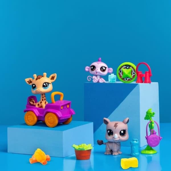 BANDAI - Littlest Pet Shop - Safaripaket - 3 djur och tillbehör - BF00524