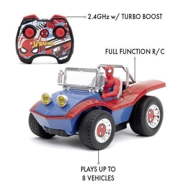 Jada - Marvel - Spiderman Radiostyret Bil - Turbo Funktion - Figur Inkluderet - Alder 6+