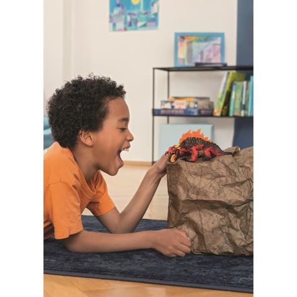 Lavaödla - Realistisk Schleich-figur - Mytiskt och vildsint lavamonster - Mycket detaljerad ödlefigur för pojkar