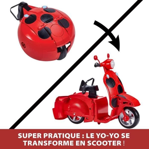 Mirakuløs Switch'n Go Scooter + Mariehøne Heldig Charm BANDAI 26 cm Leddelt Dukke - P50668