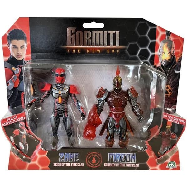 Figursæt - GORMITI - Scion og Gormiti-tilhørende Fire - Zane og Fireon - 15 cm - fra 4 år - GRV192