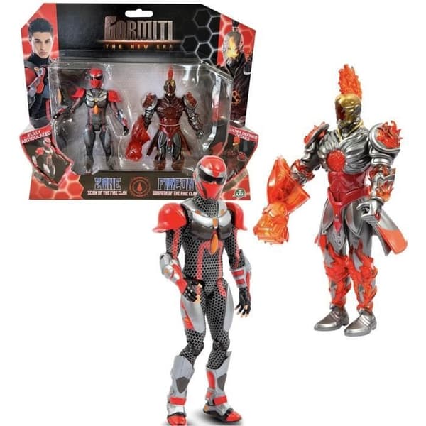 Figursæt - GORMITI - Scion og Gormiti-tilhørende Fire - Zane og Fireon - 15 cm - fra 4 år - GRV192