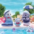 Miniatyrbillede 6 af 6: Articulated Family - SYLVANIAN FAMILIES - Sælfamilie - 4 figurer og strandtilbehør