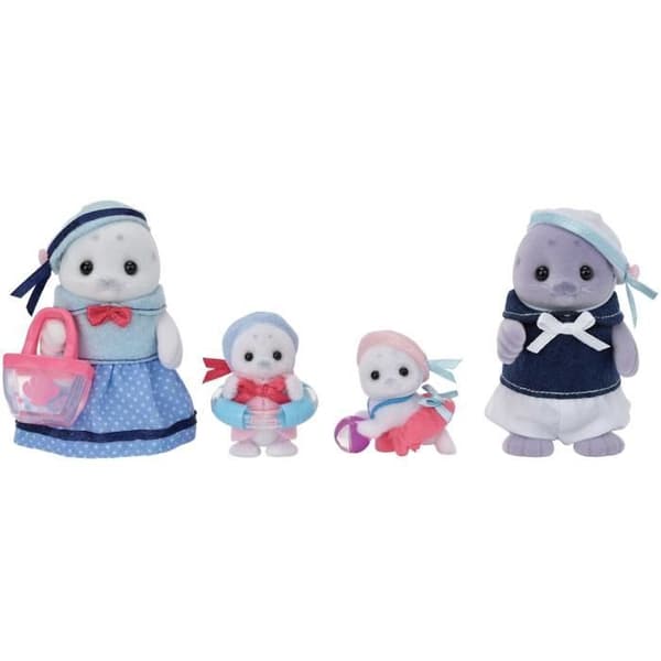 Articulated Family - SYLVANIAN FAMILIES - Sælfamilie - 4 figurer og strandtilbehør