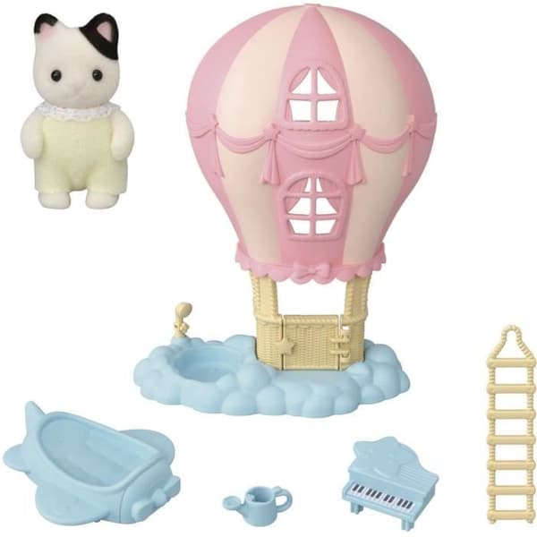 Miniuniversumi - SYLVANIAN FAMILIES - Vauvan kuumailmapallo - Vaaleanpunainen - Lapsille 3 vuotta ja vanhemmille