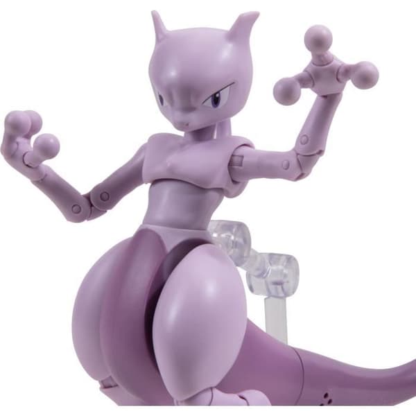 Figur - BANDAI - Pokémon Mewtwo - 12 cm, ultraartikuleret og meget detaljeret