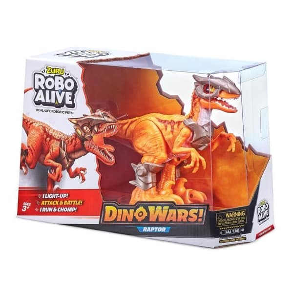Robottilelu - ZURU - Robo Alive Dino Wars Raptor - Panssari, valo ja edistynyt teknologia