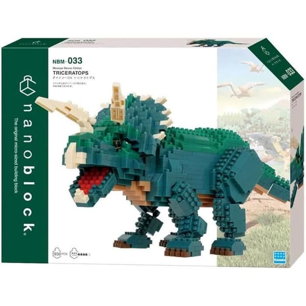 Klodsfigur - BANDAI - NANOBLOCK - Triceratops Deluxe - 930 dele