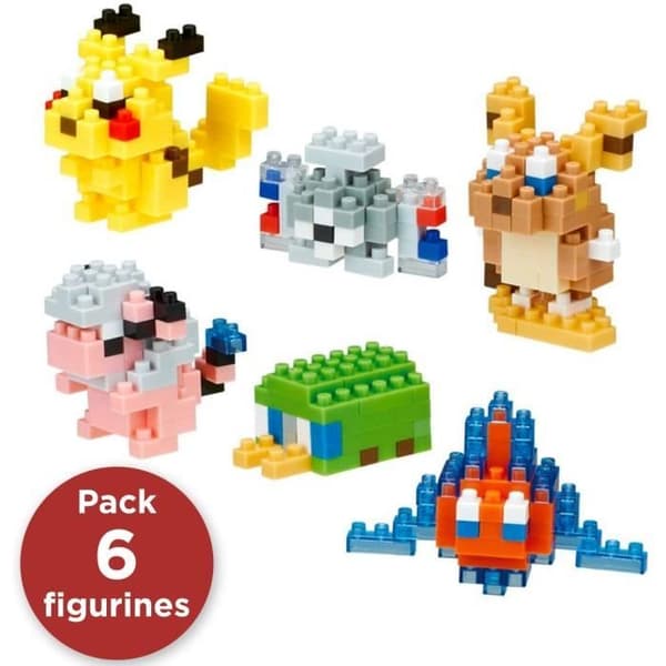 6-delt klodsfigursæt - BANDAI - NANOBLOCK - Elektrisk Pokémon-pakke