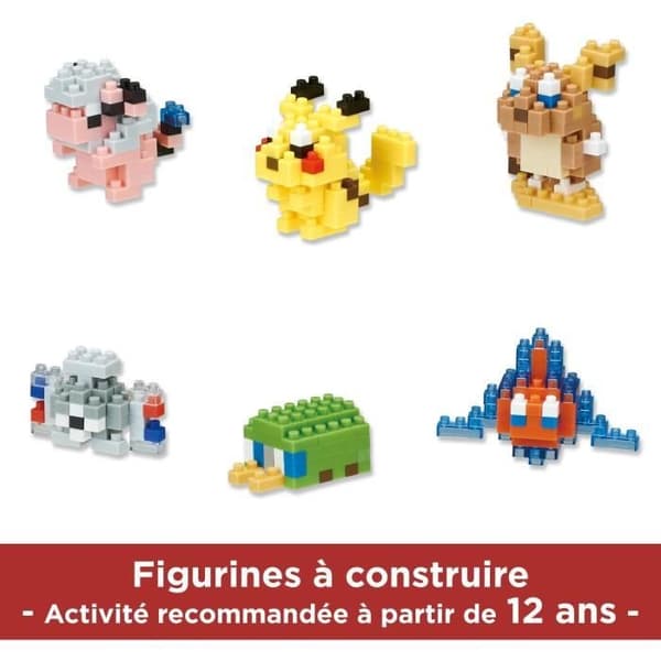 6-delt klodsfigursæt - BANDAI - NANOBLOCK - Elektrisk Pokémon-pakke