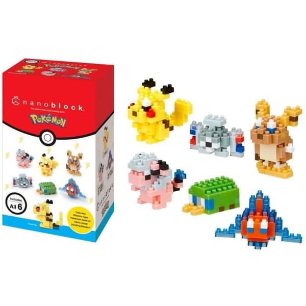 6-delt klodsfigursæt - BANDAI - NANOBLOCK - Elektrisk Pokémon-pakke
