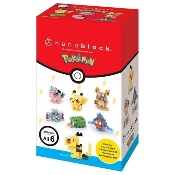 6-delt klodsfigursæt - BANDAI - NANOBLOCK - Elektrisk Pokémon-pakke