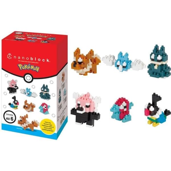 6-osainen palikkafiguurisetti - BANDAI - NANOBLOCK - Normaalityyppinen Pokémon-pakkaus