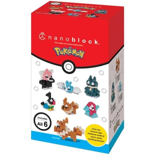 6-osainen palikkafiguurisetti - BANDAI - NANOBLOCK - Normaalityyppinen Pokémon-pakkaus
