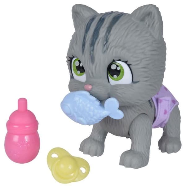 Smoby - Pamper Petz - Kat til adoption - 4 tilbehør - Leddelt - Træ og tisse - Adoptionsattest - Fra 3 år