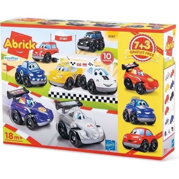 Ajoneuvosarja - ECOIFFIER - Nopea auto - 10 ajoneuvoa - Vaihdettava alusta - Alkaen 18 kuukaudesta