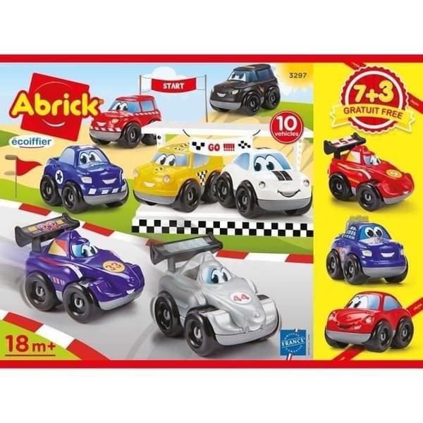 Ajoneuvosarja - ECOIFFIER - Nopea auto - 10 ajoneuvoa - Vaihdettava alusta - Alkaen 18 kuukaudesta