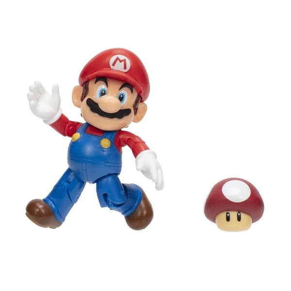Super Mario Figur 10cm w42 Mario With Super Mushroom