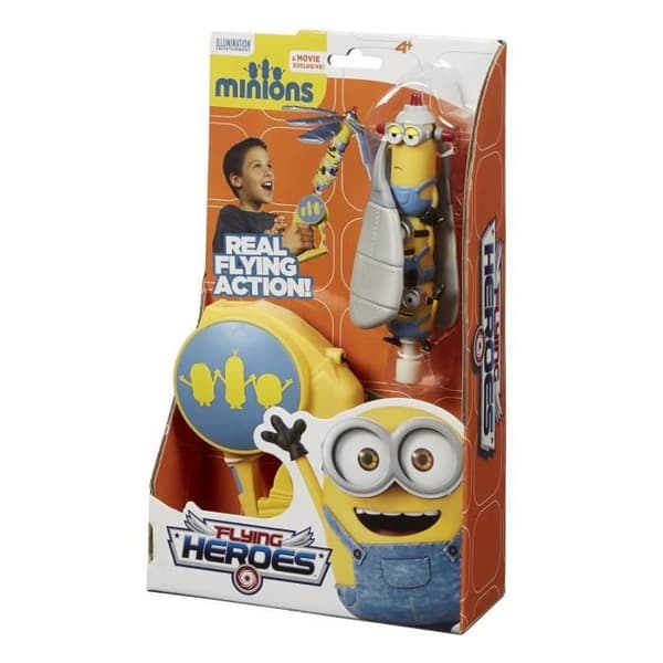 MINIONS Flying Heroes figur - BANDAI - Bob, Kevin och Stuart - Flygande leksak för barn från 4 år och uppåt
