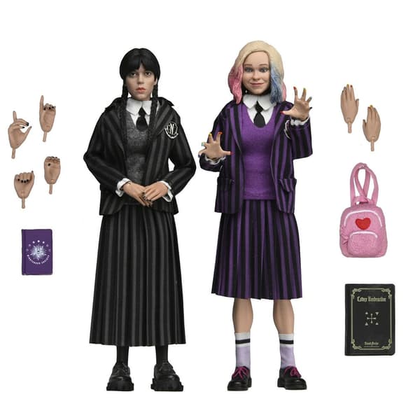 Wednesday Nevermore Uniform Version Clothed Action Wednesday Addams &#38; Enid Sinclair set 2 figures 20cm
