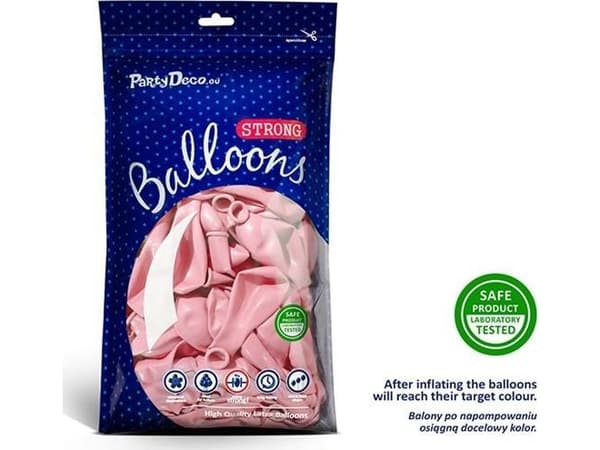 Party Deco Latex Ballonger, Pastell blekrosa, 30 cm, 50 stk Universal