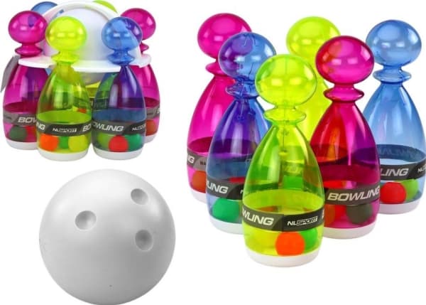 LeanToys For Bowling 6 Bowlingpinner, transparente, fargerike