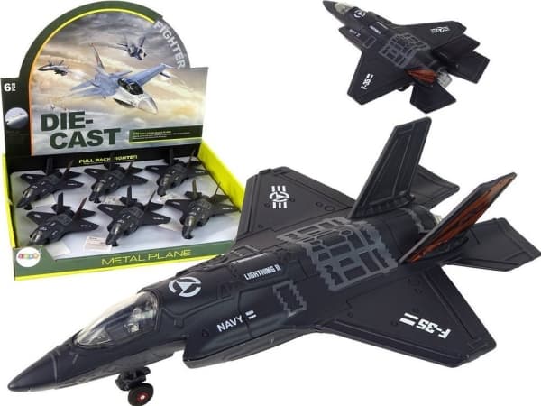 LeanToys lentokone Fricative Drive Valot Äänet 1:72 Musta