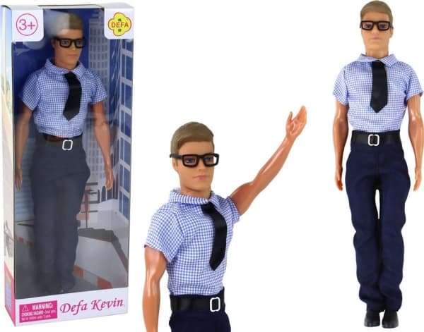 LeanToys Barnedukke Mann Kevin Elegant antrekk Blå skjorte