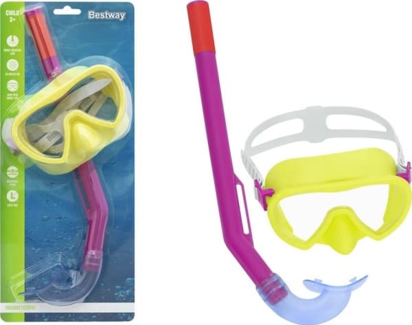 Dykkermaske med Snorkel Gul-Rosa Bestway 24036 EDUKAMP