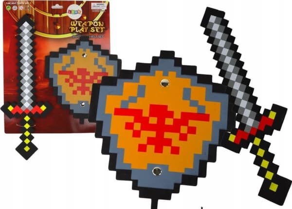 LeanToys Knight Sword Foam Shield Pixel Theme