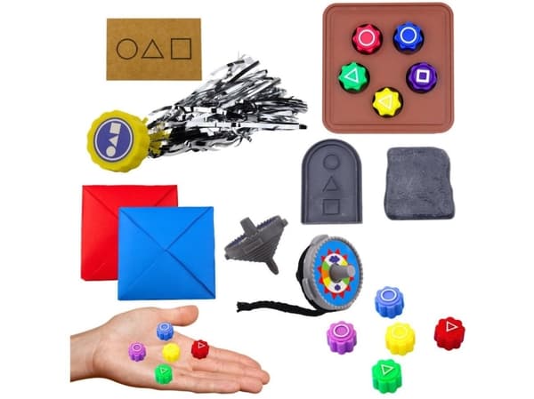 Lean Toys Rinkinys 5 Kalmari peli Perinteinen korealainen noppapeli Spinner-kortti