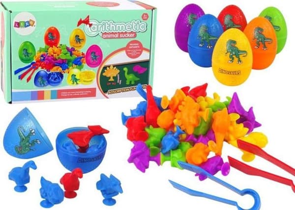Leantoys - 14706 - Figur - ufs av dinosaurier, gummisugproppar, LEAN-leksaker