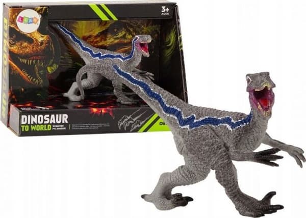 Figurinsminiatyr - miniatyrfigur Leantoys Samlarfigur dinosaurie Velocitaptor grå 1El