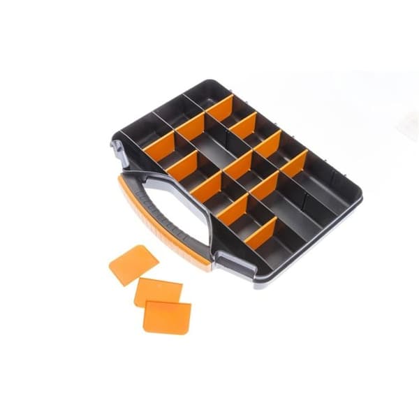 Låda för småföremål - Forte Tools - ORG-13 - 25,7 x 4,8 x 32,6 cm - 18 fack - Inuti