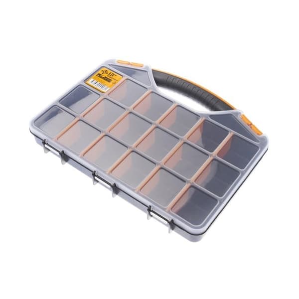 Låda för småföremål - Forte Tools - ORG-13 - 25,7 x 4,8 x 32,6 cm - 18 fack - Inuti
