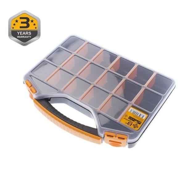 Låda för småföremål - Forte Tools - ORG-13 - 25,7 x 4,8 x 32,6 cm - 18 fack - Inuti