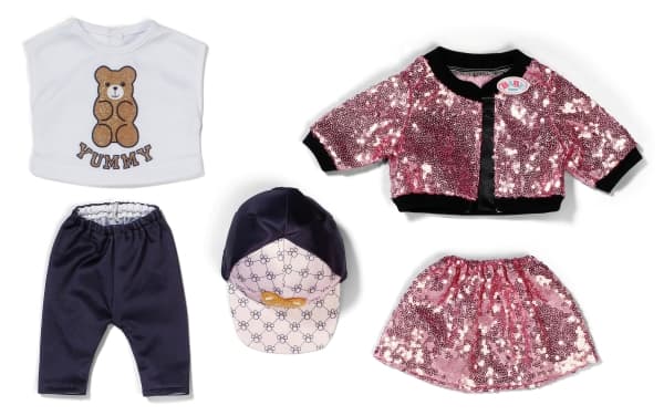 BABY born Glam Outfit 43cm, Dockkläduppsättning, 3 År