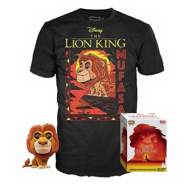 T-shirt Funko Pop Disney - Lejonkungen - Mufasa Flockad - Begränsad Utgåva - Storlek Stor